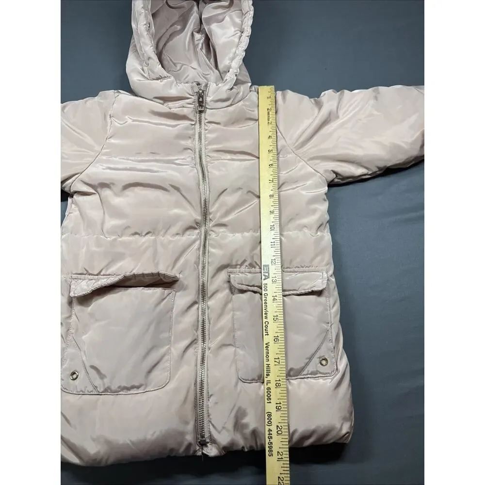ZARA Girls Puffer Jacket Size 4-5 Years (110 cm) Light Pink Quilted Winter Coat